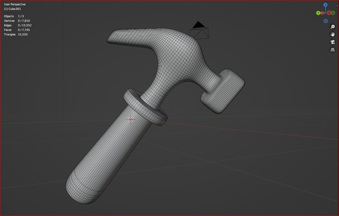 Hand hammer cartoon icon 3D model_5