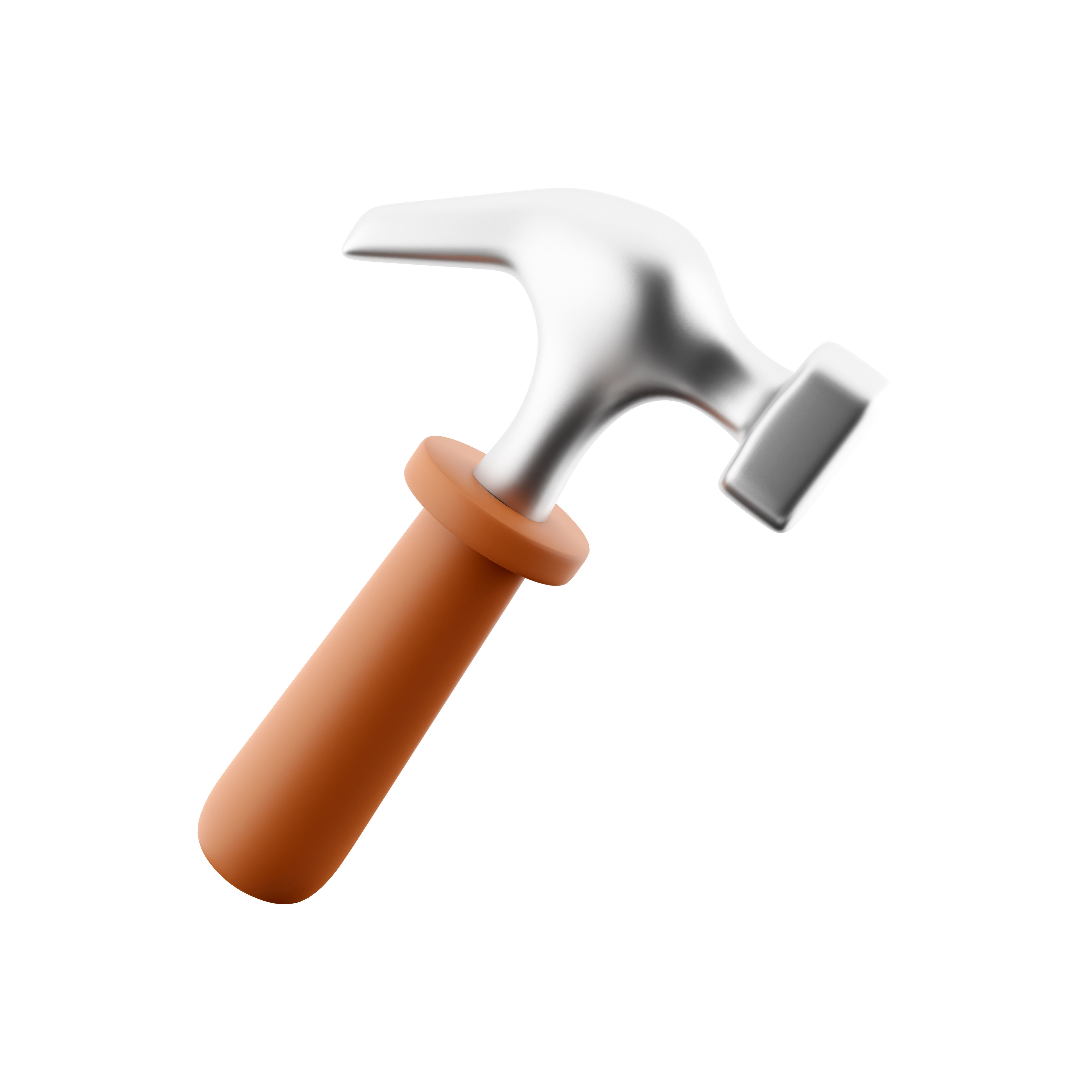 Hand hammer cartoon icon 3D model_3
