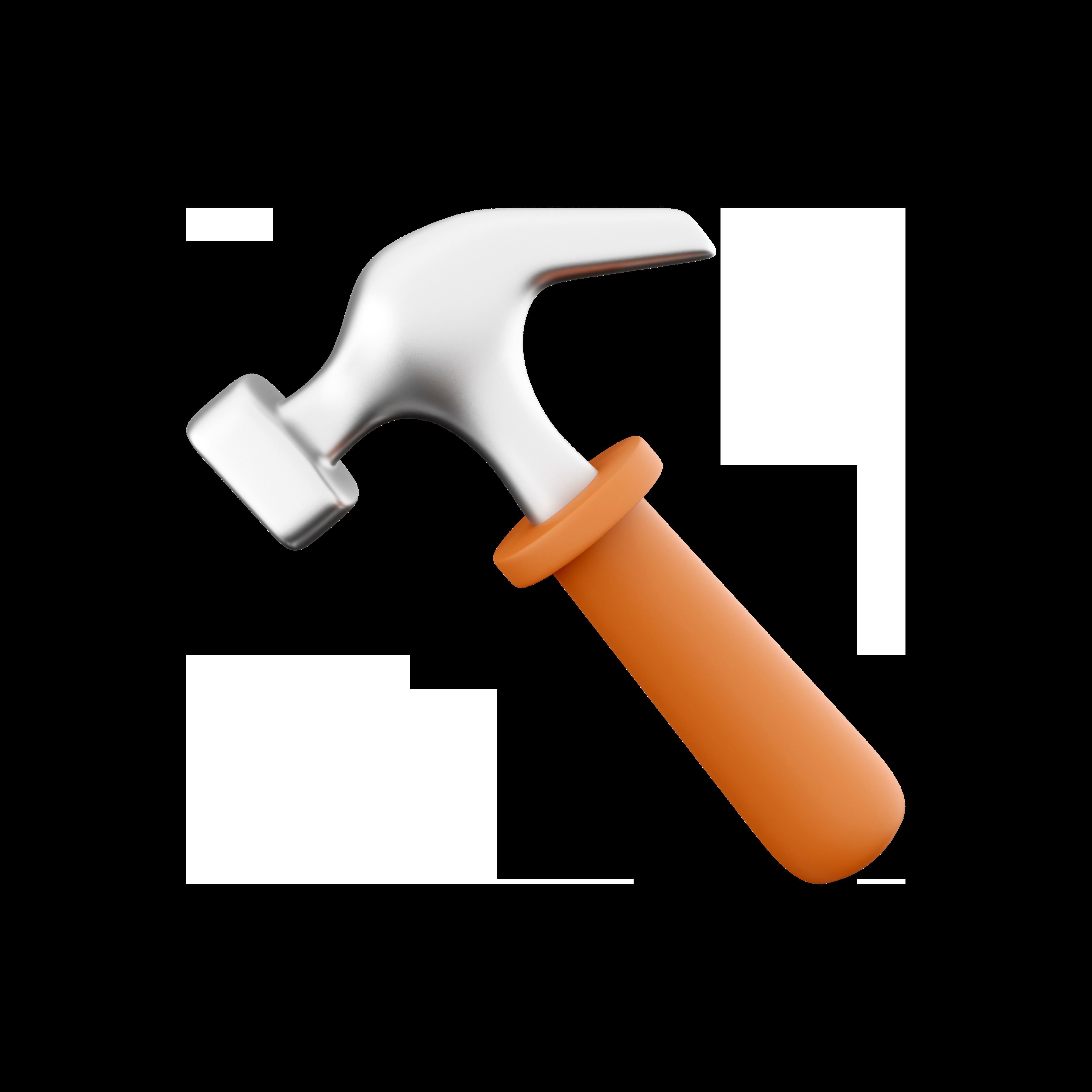 Hand hammer cartoon icon 3D model_6