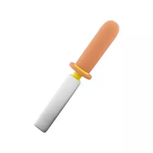 Chisel with wooden handle cartoon icon