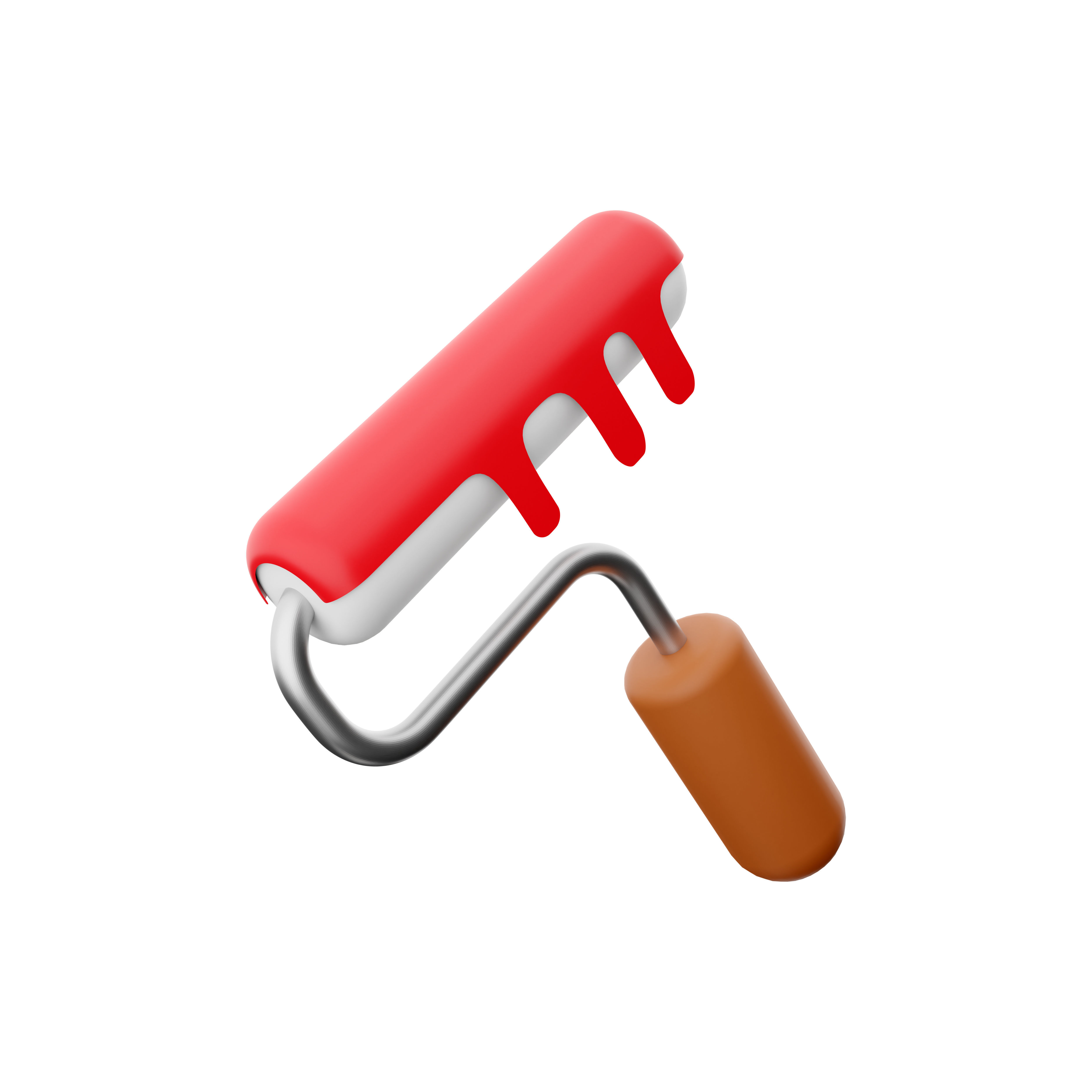 3d Paint roller 3D model_3