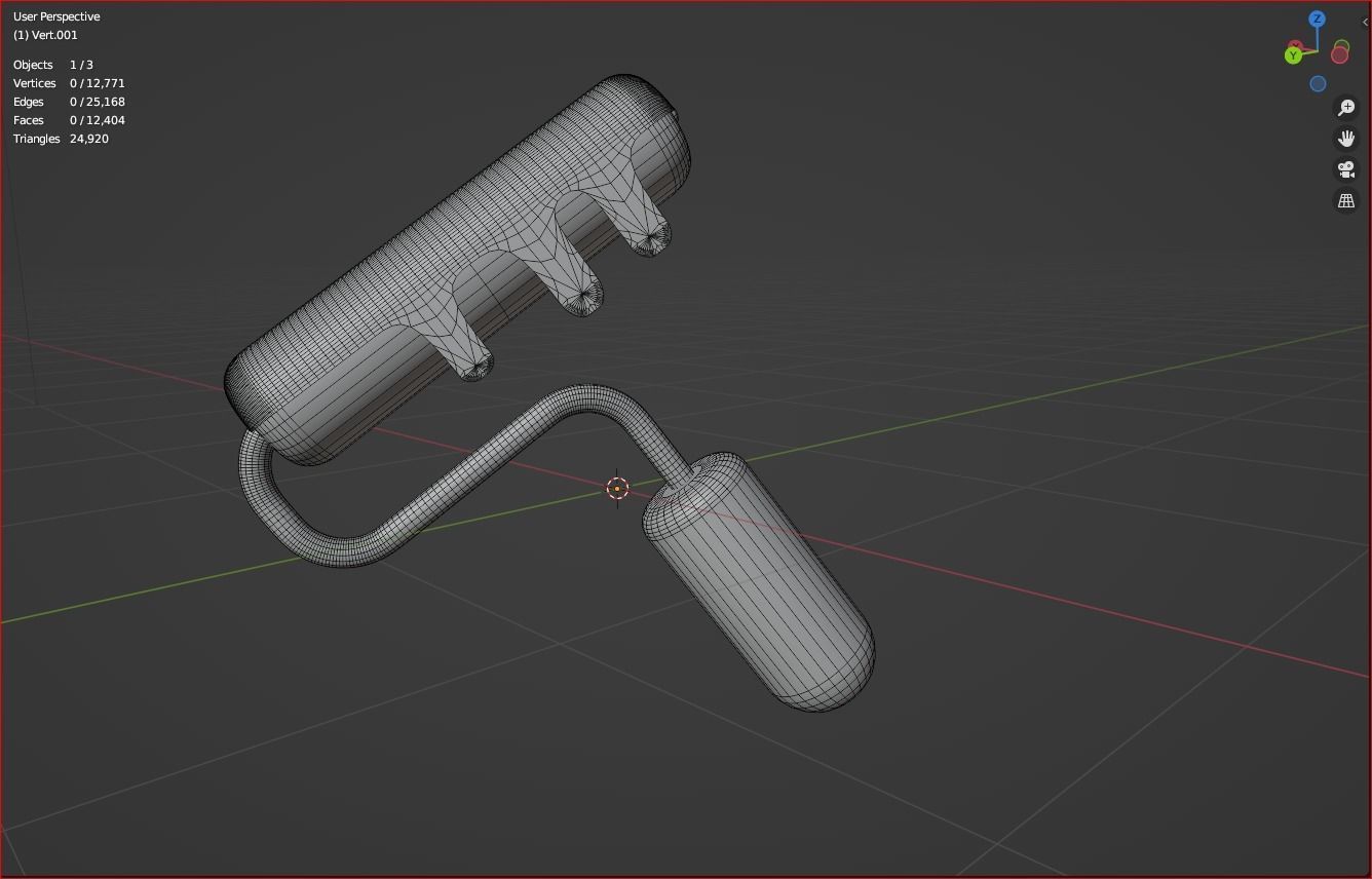 3d Paint roller 3D model_4