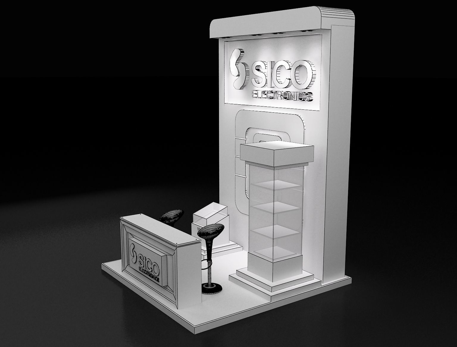 Booth Exhibition Stand a303bc 3D model_3