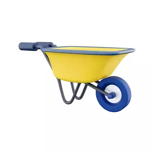 Garden cart cartoon icon 3D model