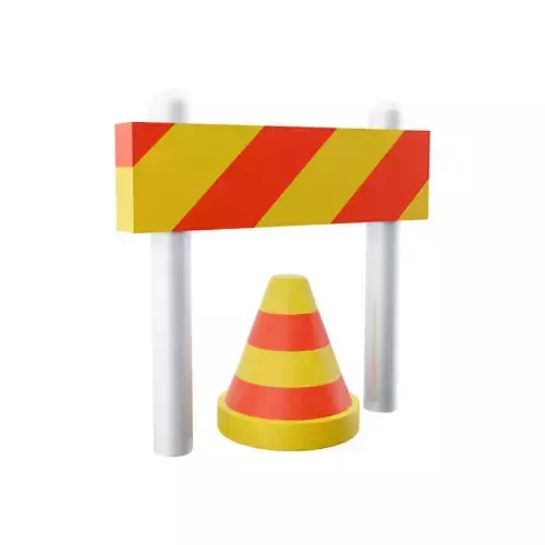 Traffic warning cones cartoon icon