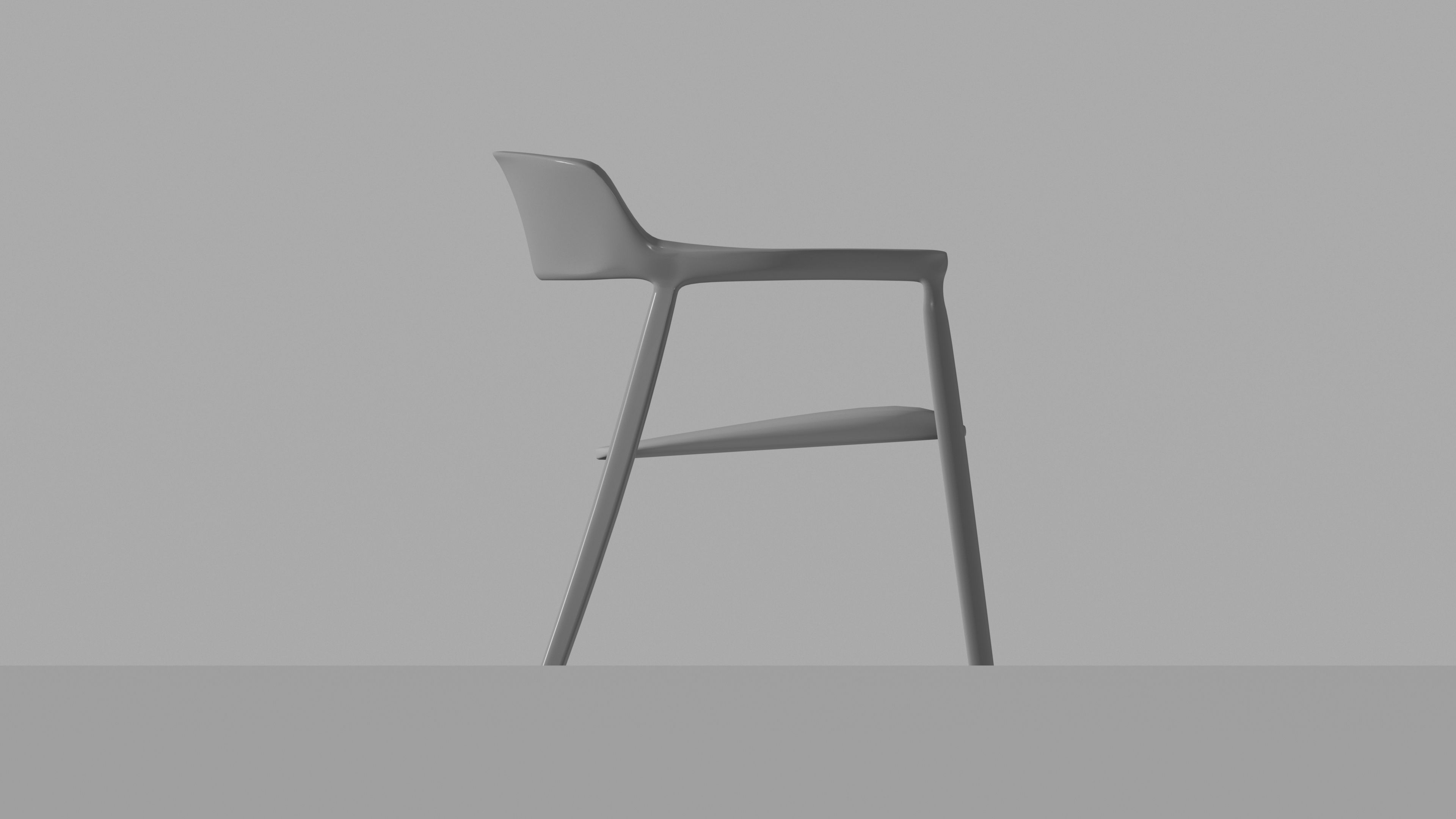 Wooden chair Low-poly 3D model_1