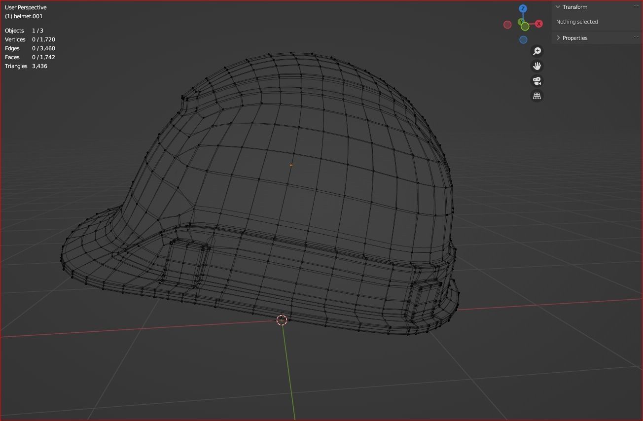  hard hat cartoon icon 3D model_5