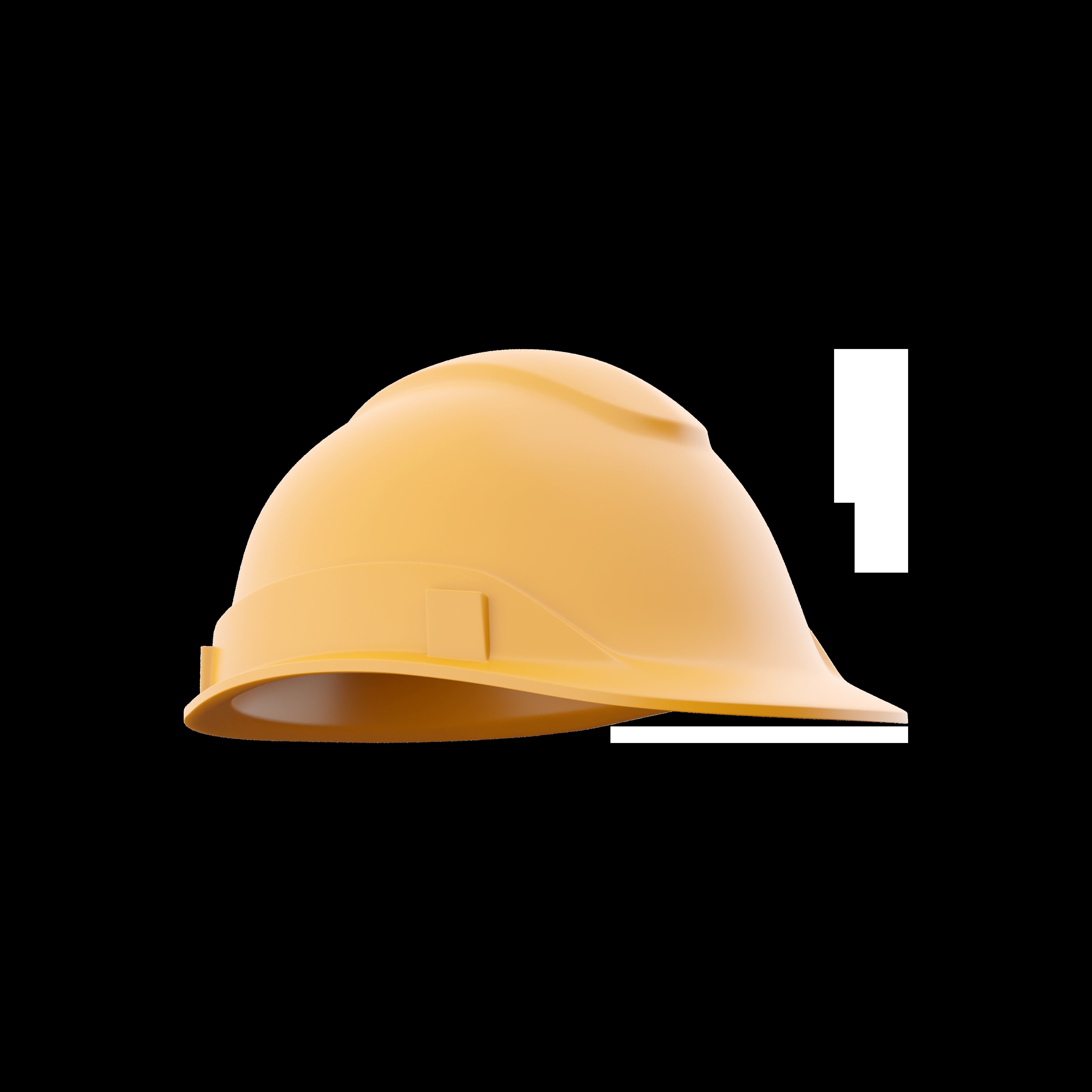  hard hat cartoon icon 3D model_2
