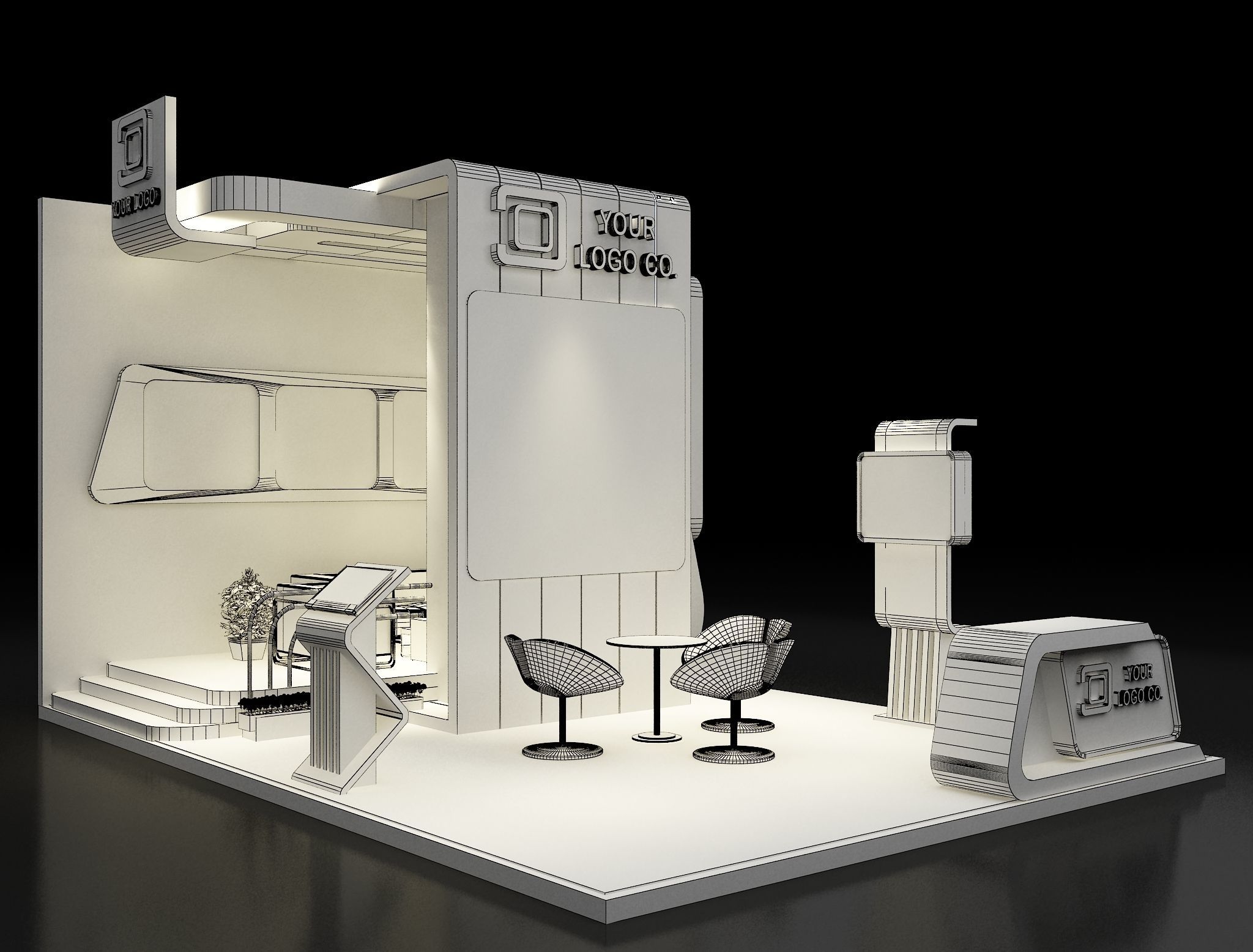 Booth Exhibition Stand a315 3D model_2