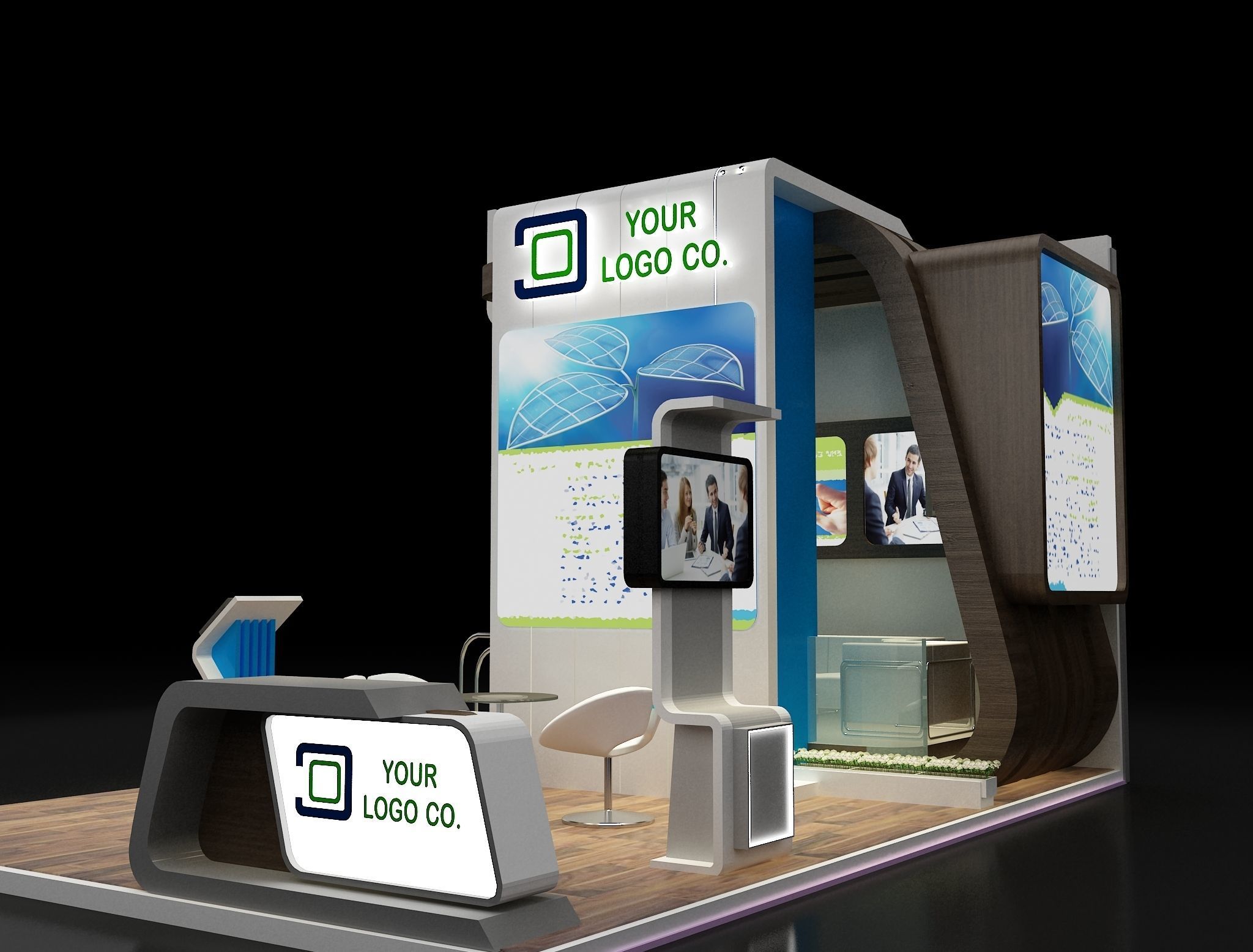 Booth Exhibition Stand a315 3D model_8