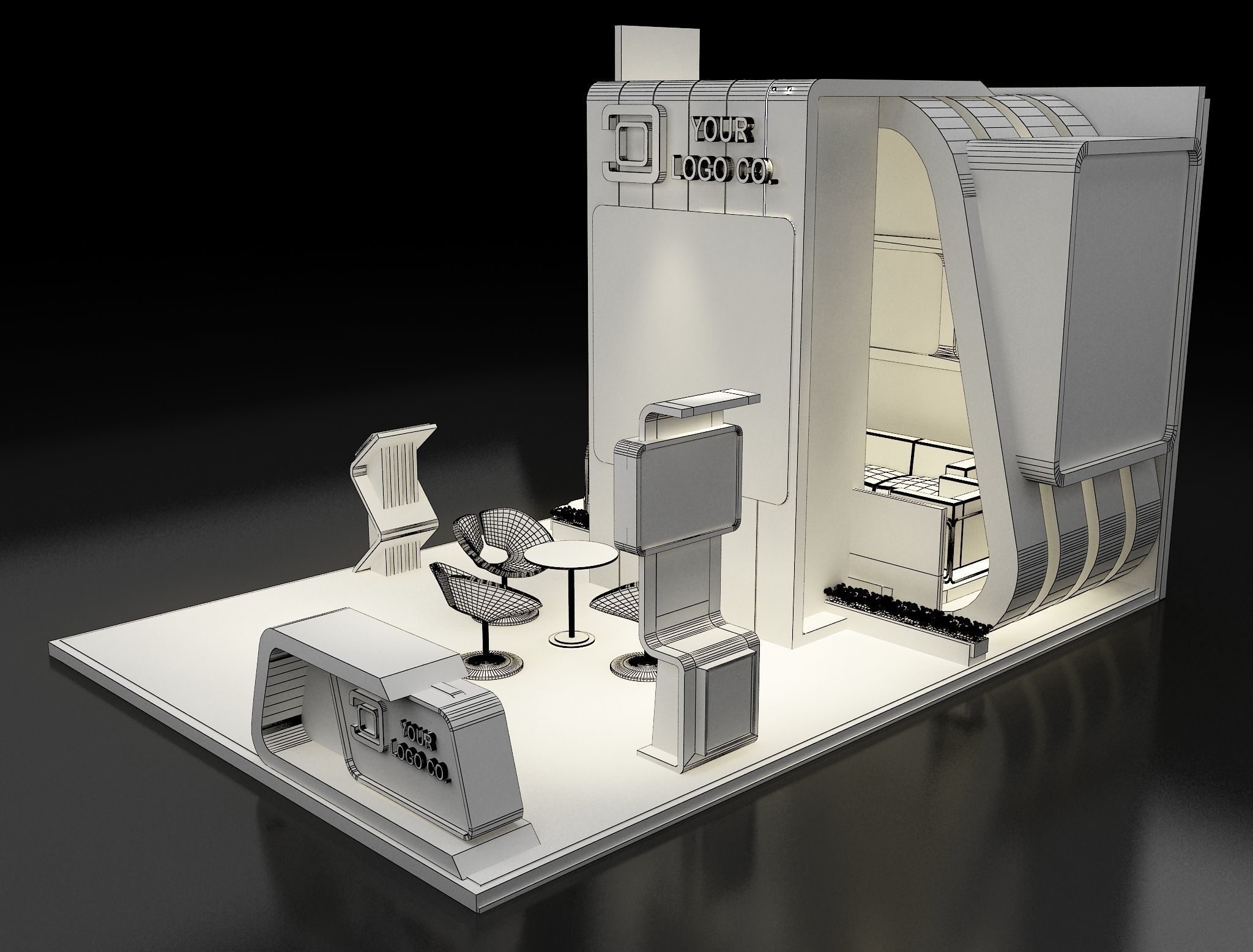 Booth Exhibition Stand a315 3D model_1