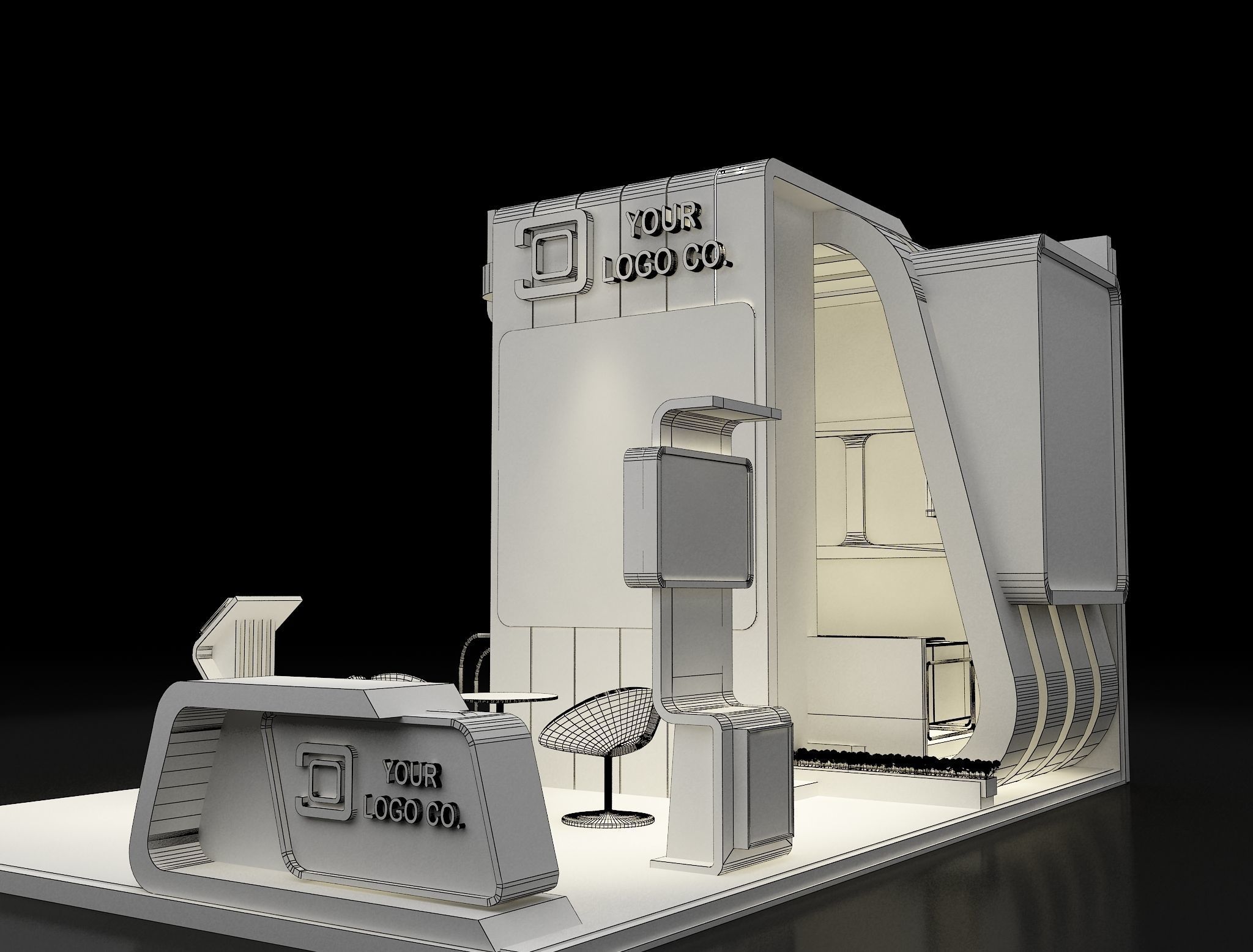 Booth Exhibition Stand a315 3D model_9