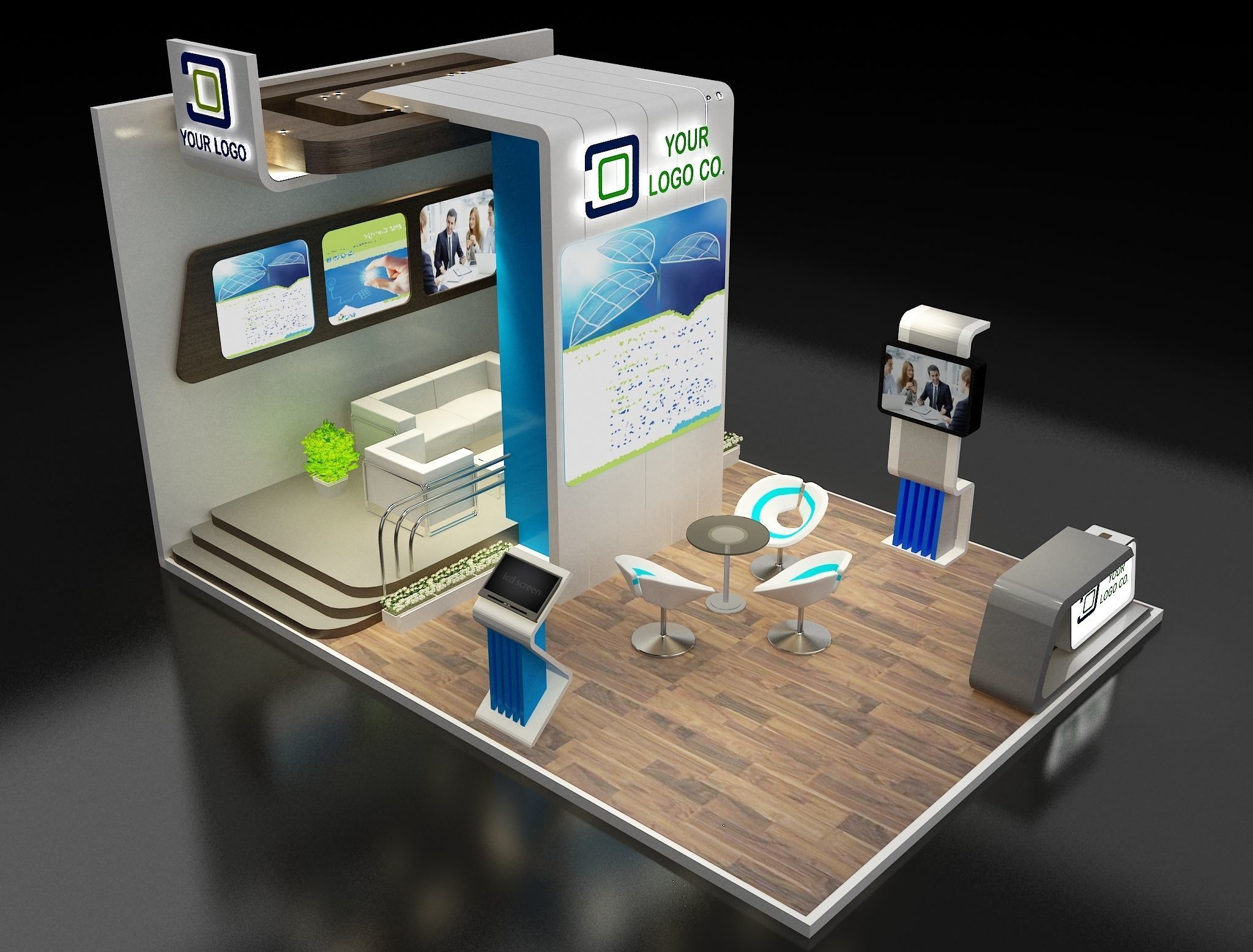 Booth Exhibition Stand a315 3D model_10