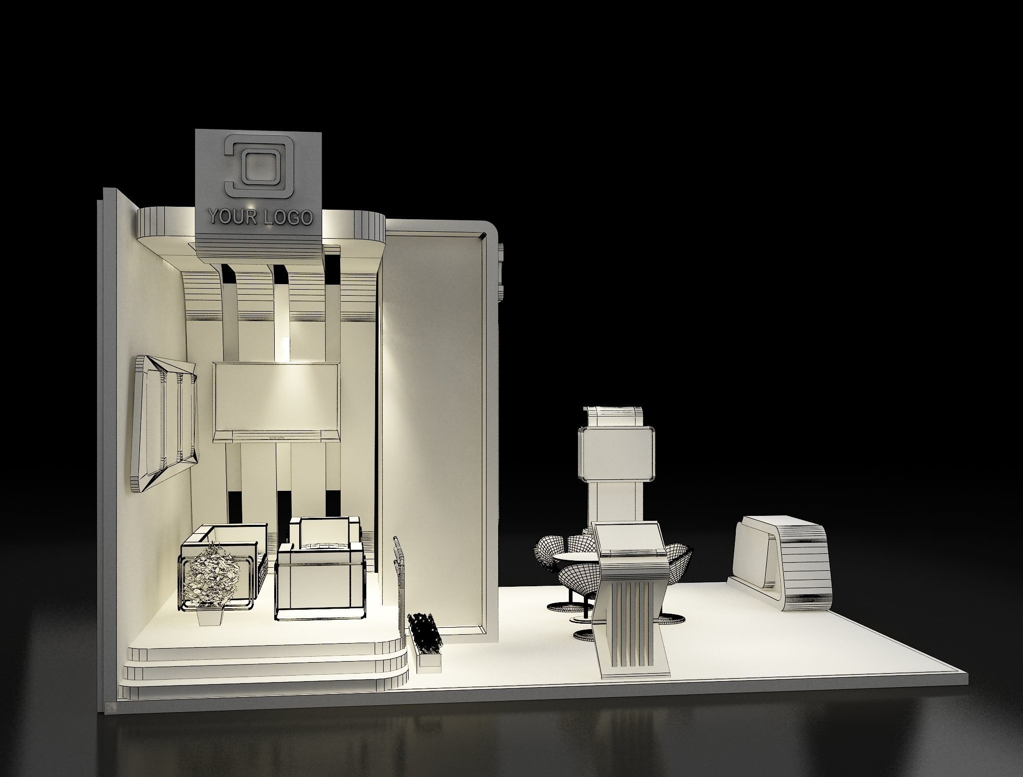 Booth Exhibition Stand a315 3D model_7