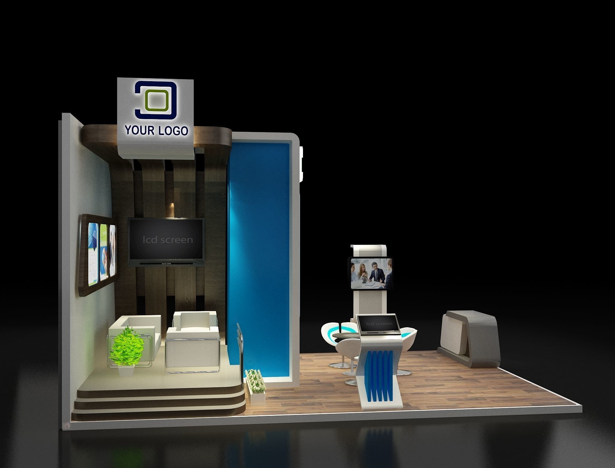 Booth Exhibition Stand a315 3D model_6