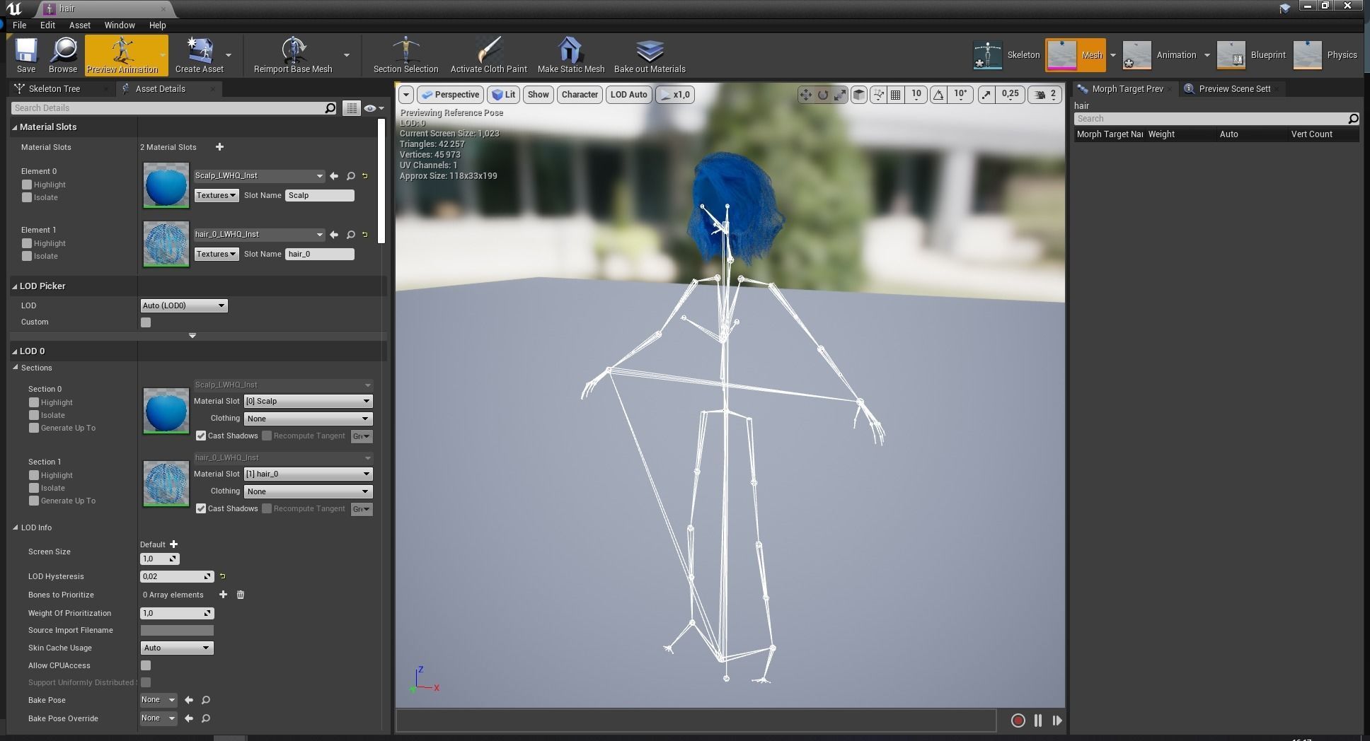 Bleu Haircut Female Woman Girl Realistic cartoon  hair Low-poly 3D model_14