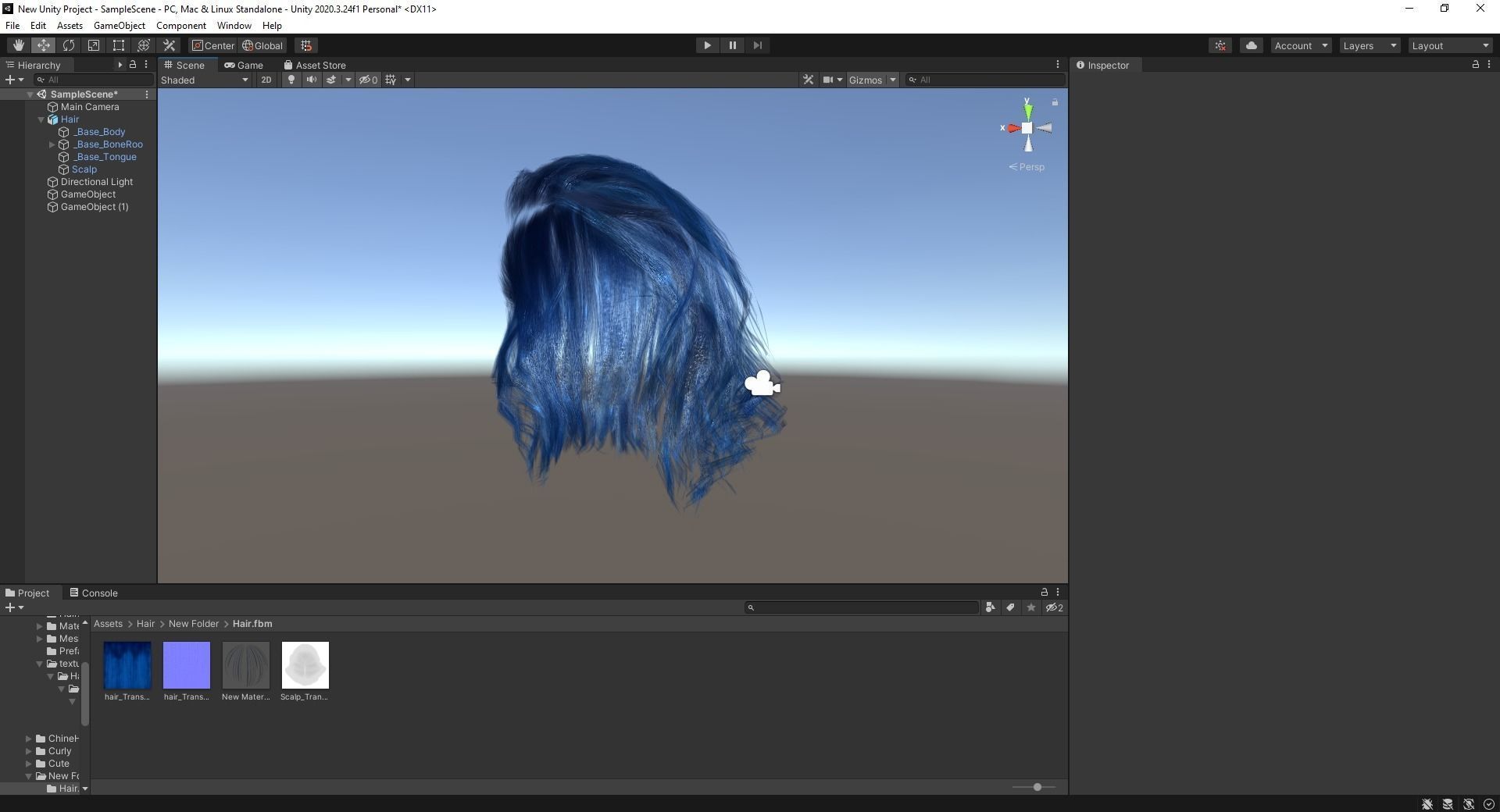 Bleu Haircut Female Woman Girl Realistic cartoon  hair Low-poly 3D model_18