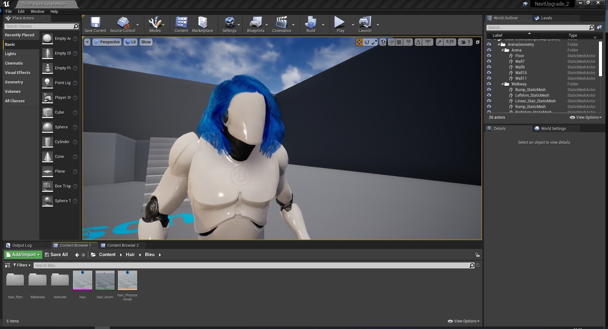 Bleu Haircut Female Woman Girl Realistic cartoon  hair Low-poly 3D model_13