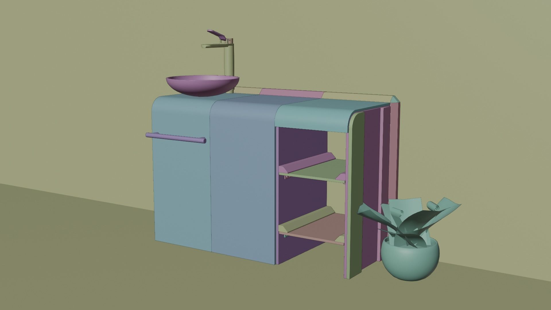 Stylized Modular Sink  3D model_5