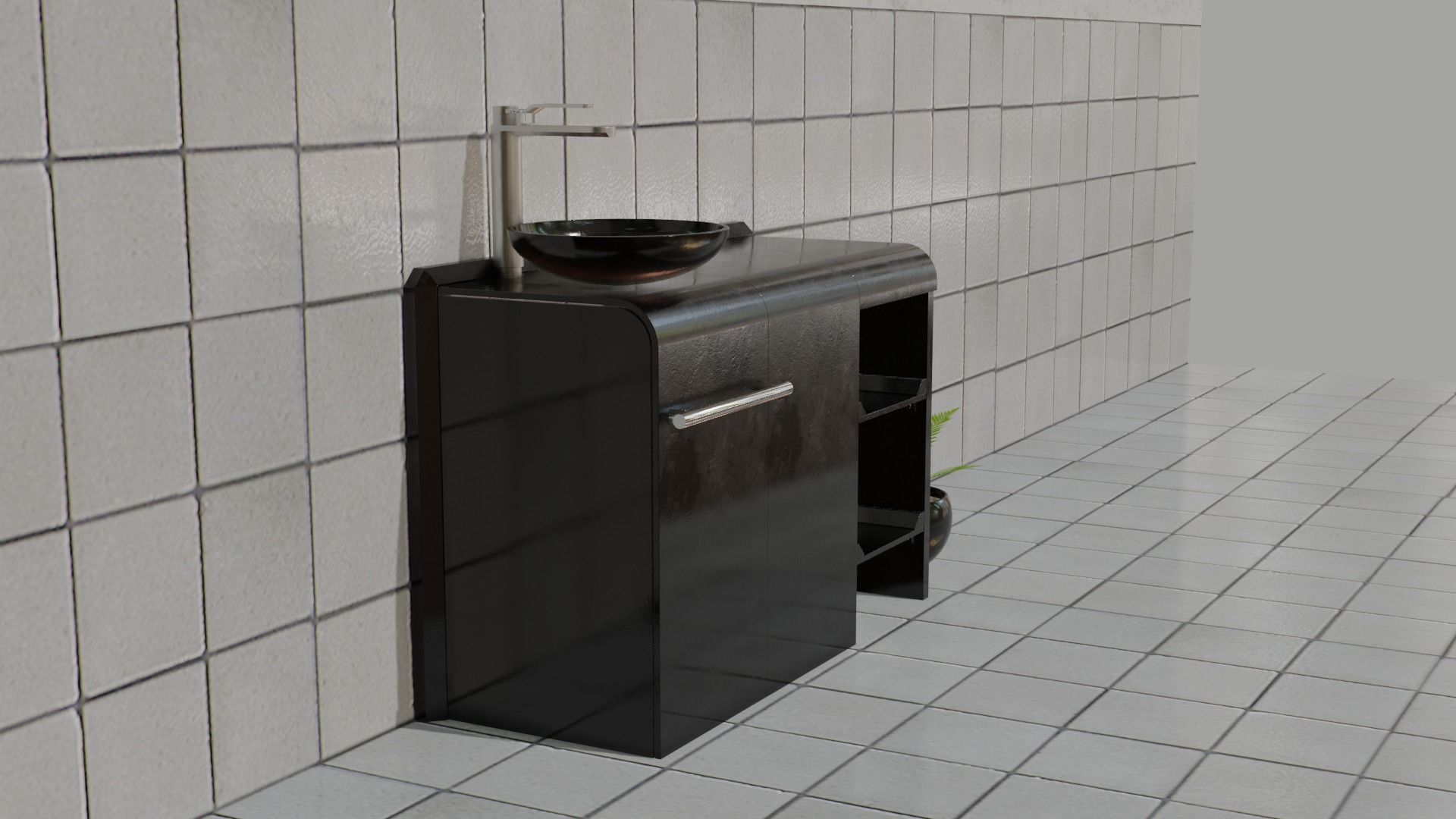 Stylized Modular Sink  3D model_4