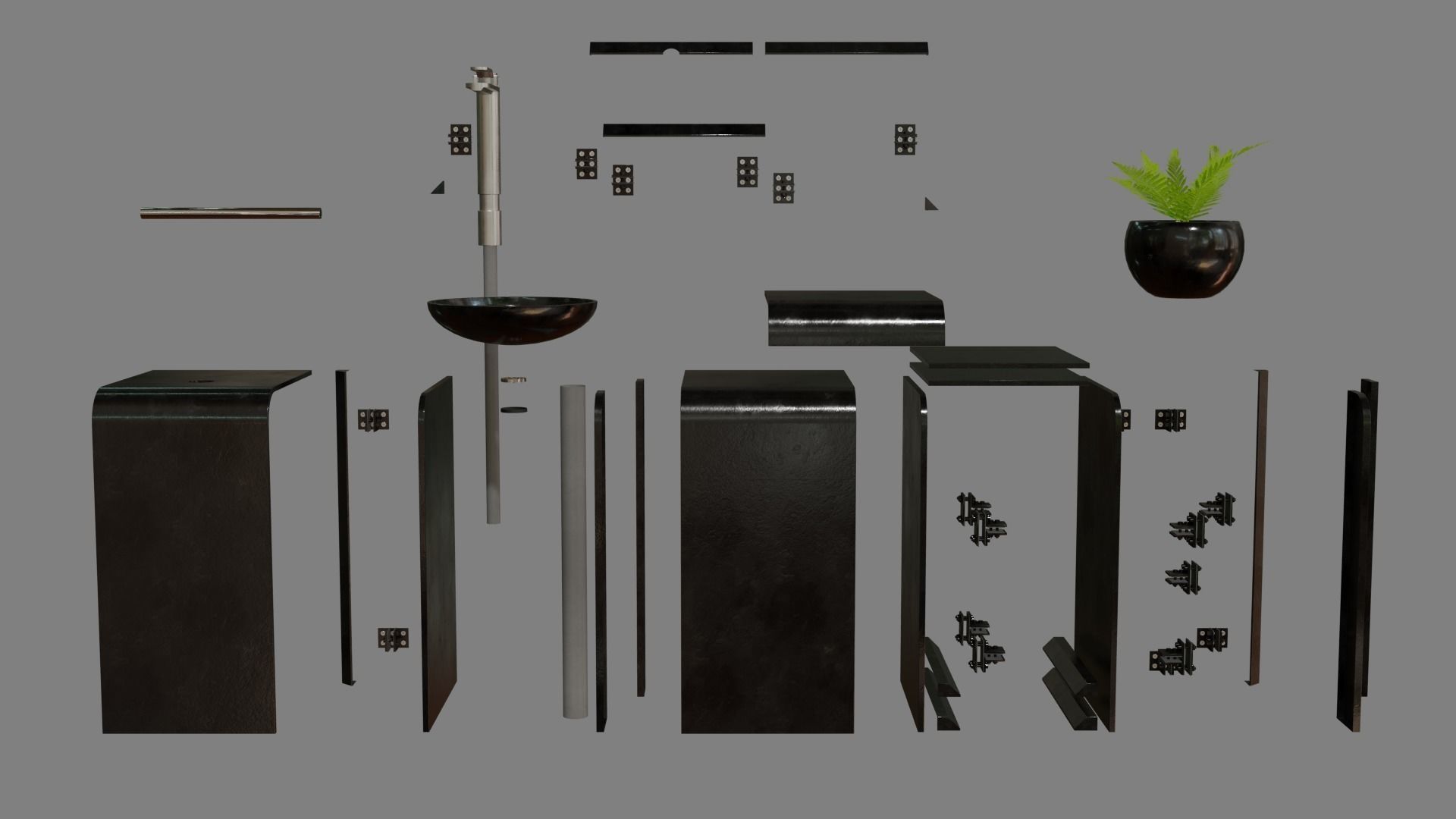 Stylized Modular Sink  3D model_3