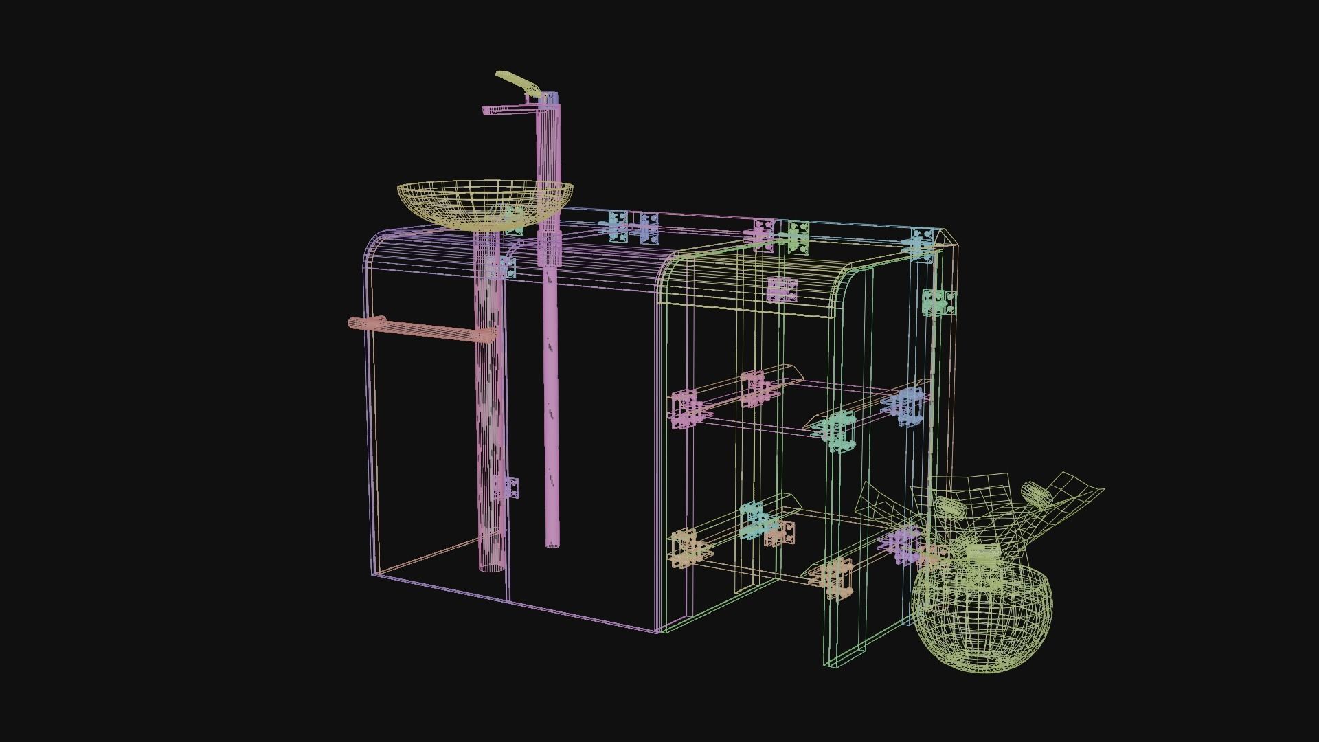 Stylized Modular Sink  3D model_8
