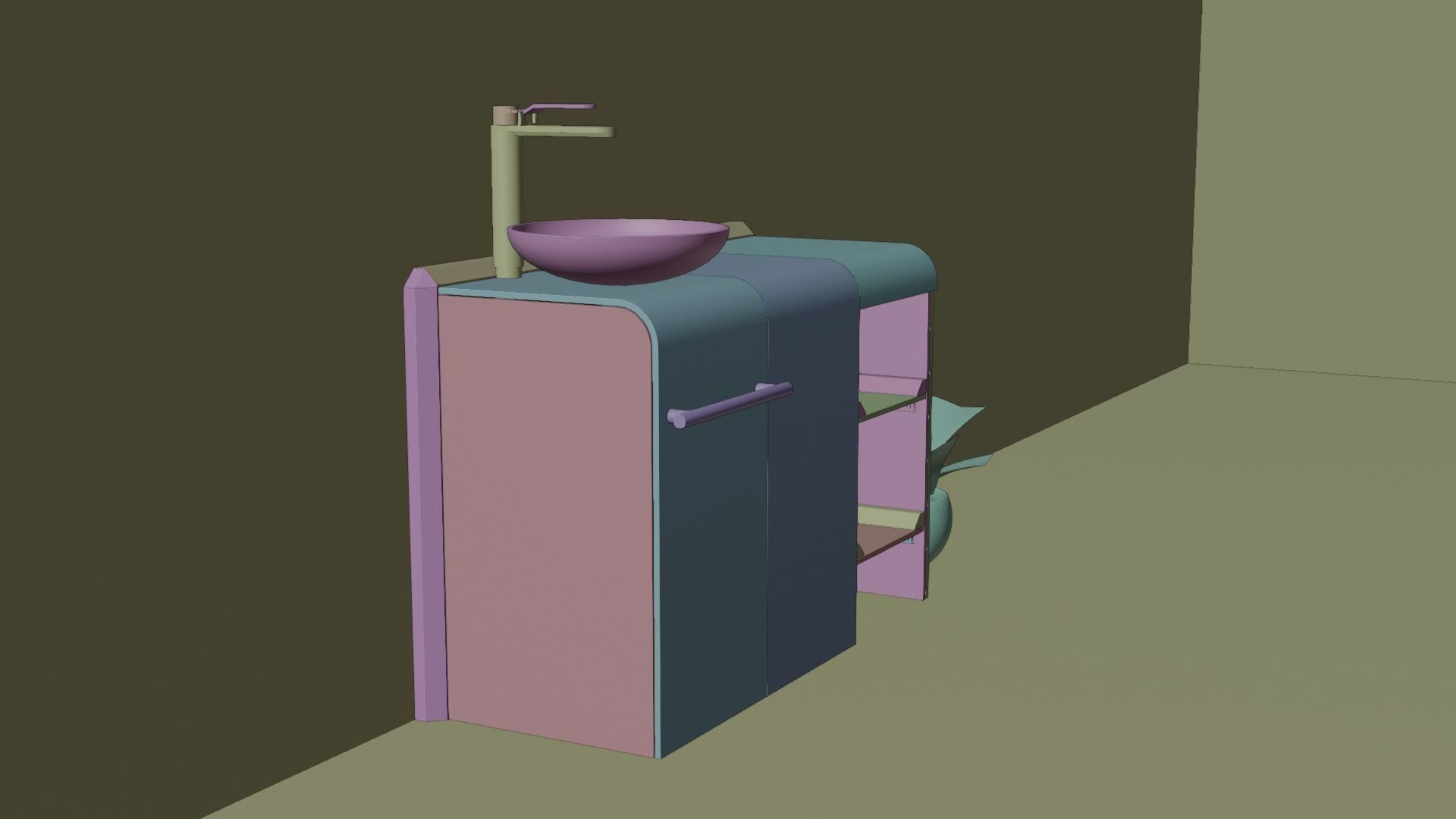 Stylized Modular Sink  3D model_6