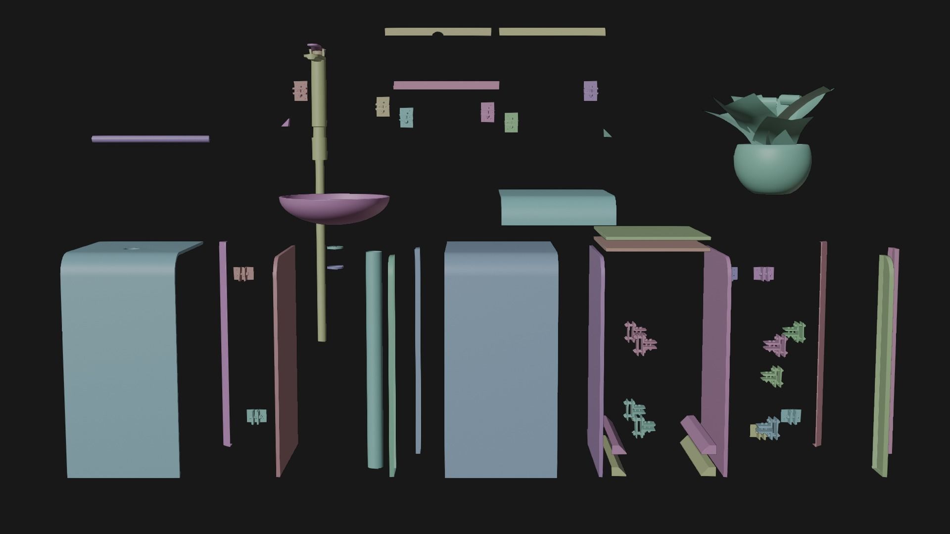 Stylized Modular Sink  3D model_7