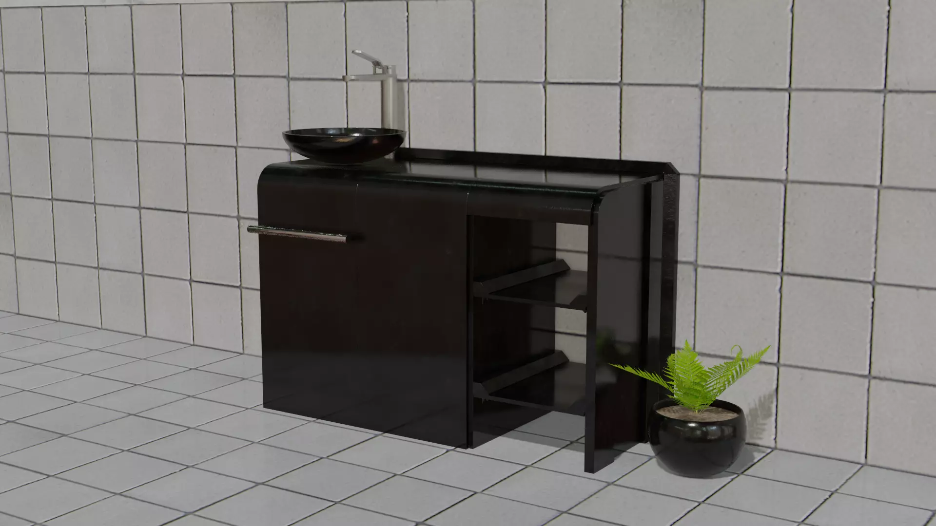 Stylized Modular Sink  3D model_0