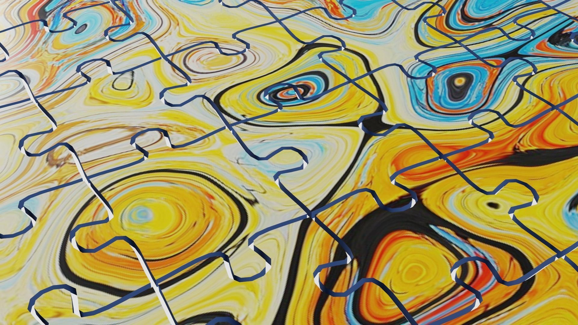 Jigsaw puzzle pieces Low-poly 3D model_6