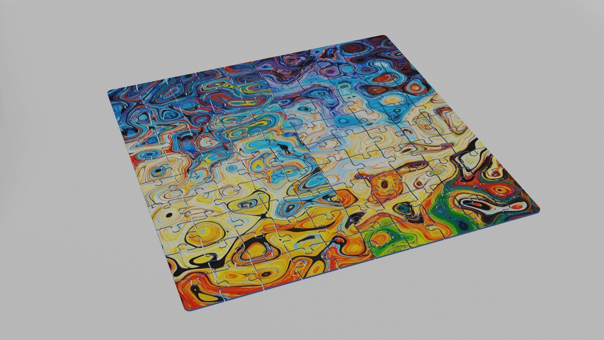 Jigsaw puzzle pieces Low-poly 3D model_1