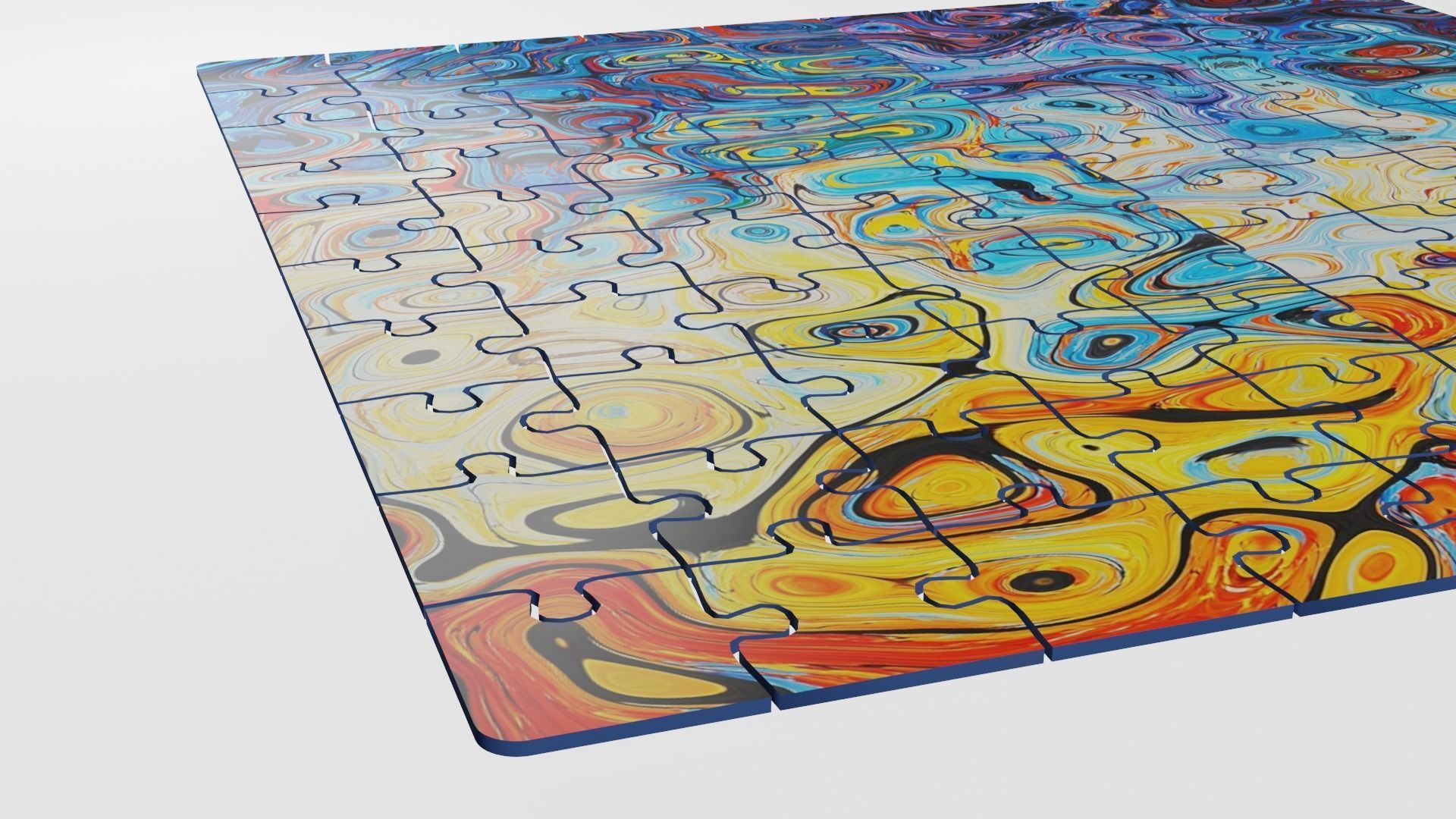 Jigsaw puzzle pieces Low-poly 3D model_5