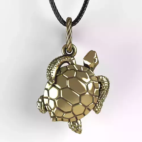 Turtle Pendant Marine Flora Fauna Jewelry  3D print model