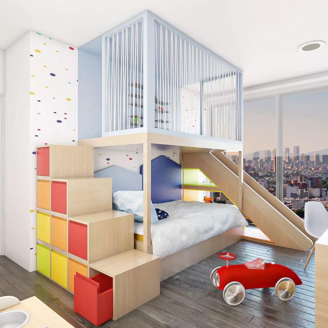Funtional Child Bedroom Tovias Low-poly 3D model