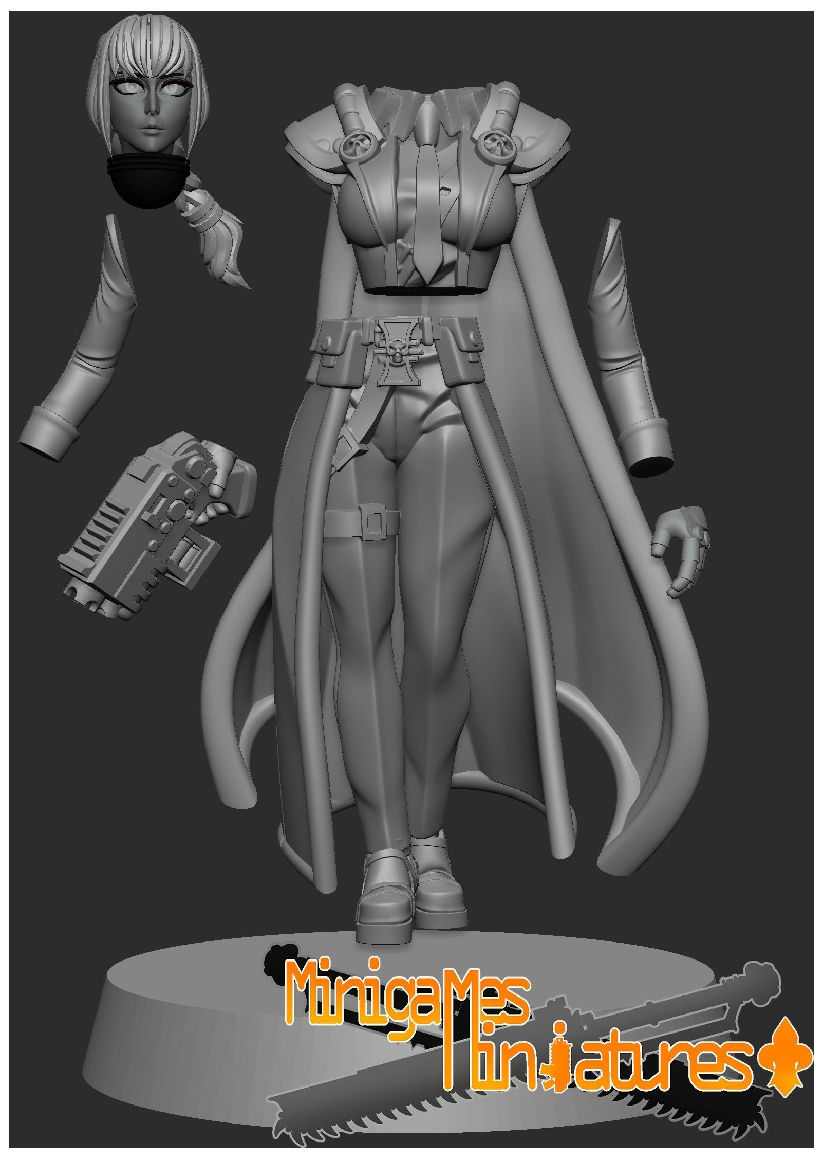 Makima inquisitor anime figurine 3D print model_2