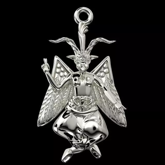 Pendant Necklace santan Baphomet jewelry satan lucifer 3D print model