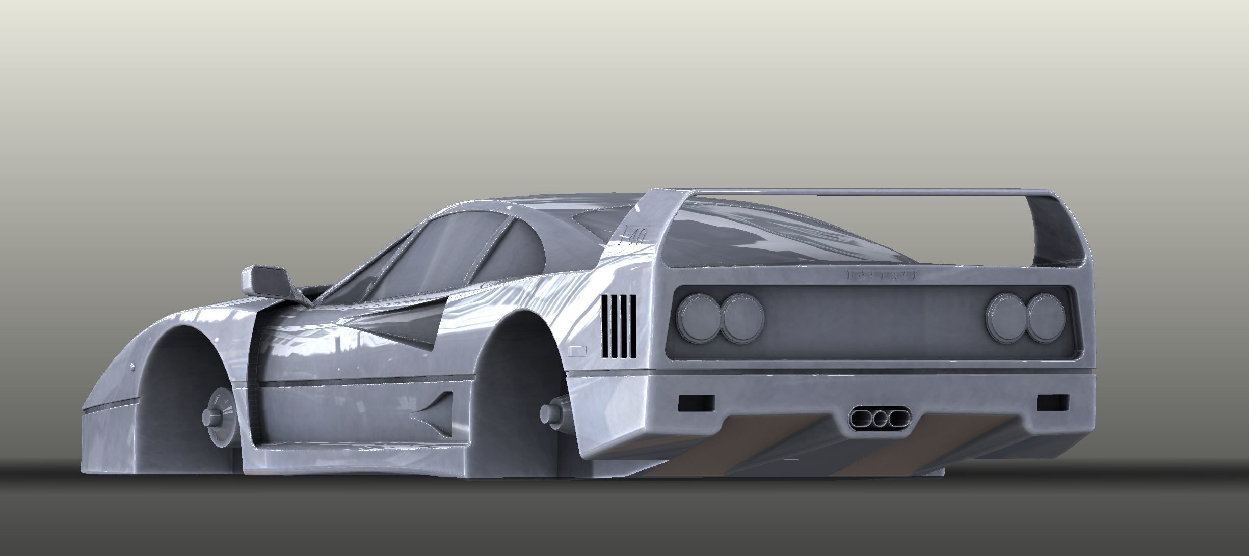 Ferrari F40 - Your Childhood Dream Car Ready for 3D Printing  3D print model_12