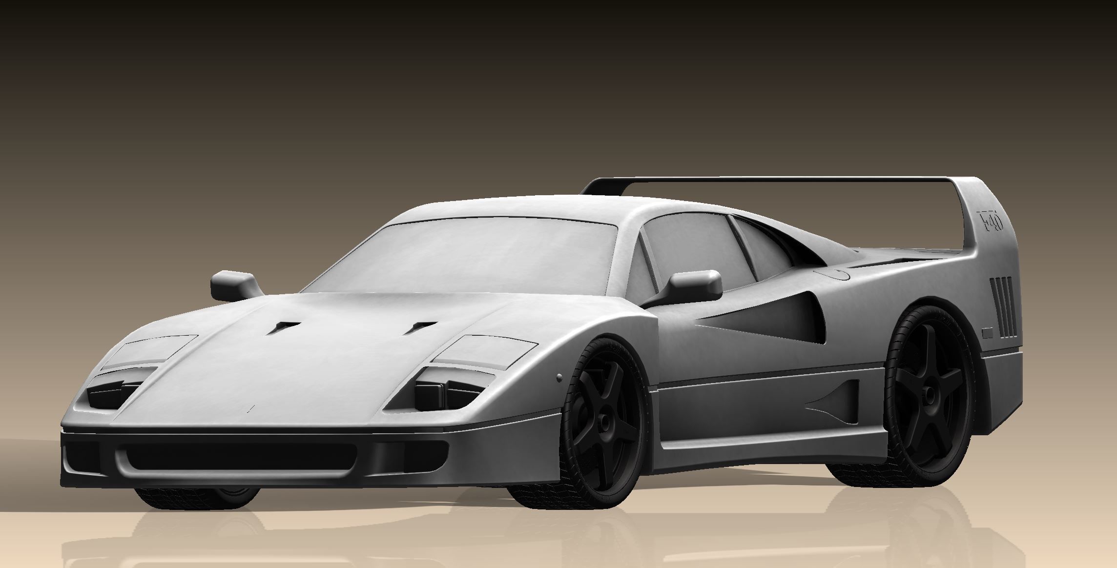Ferrari F40 - Your Childhood Dream Car Ready for 3D Printing  3D print model_1