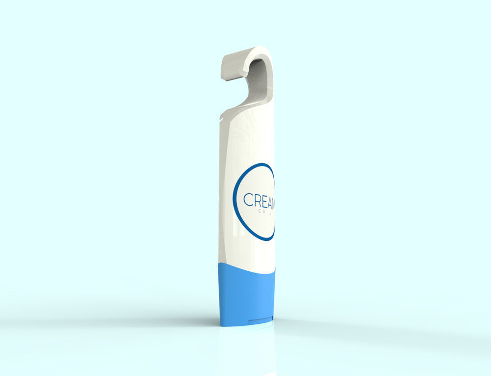 Plastic package hand cream bottle with hook 3D model_5