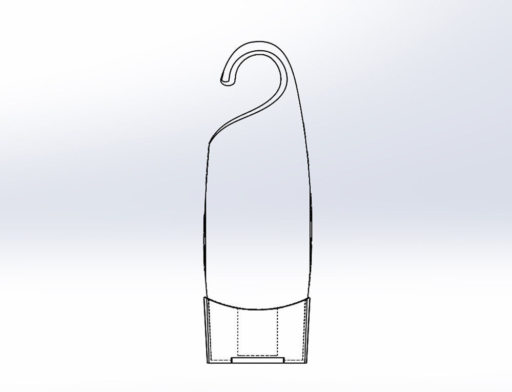 Plastic package hand cream bottle with hook 3D model_1