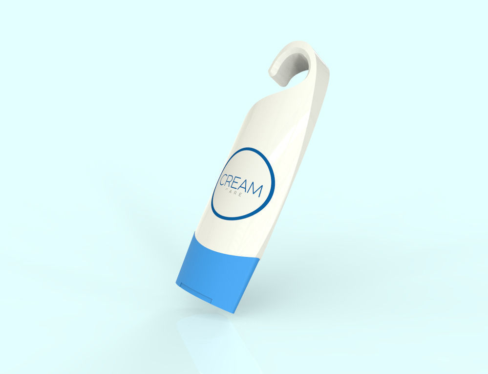 Plastic package hand cream bottle with hook 3D model_4