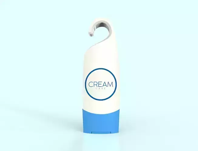 Plastic package hand cream bottle with hook 3D model