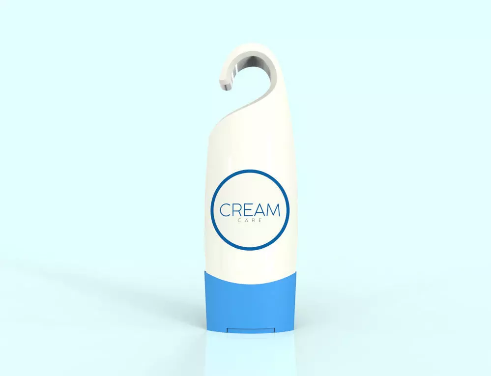 Plastic package hand cream bottle with hook 3D model_0