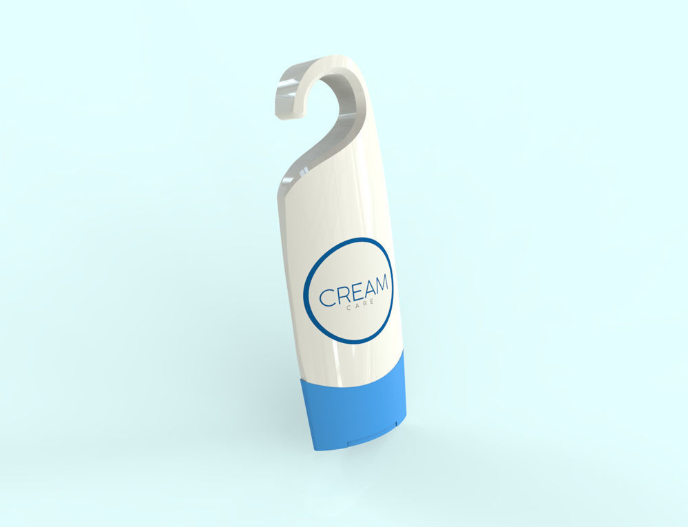 Plastic package hand cream bottle with hook 3D model_3