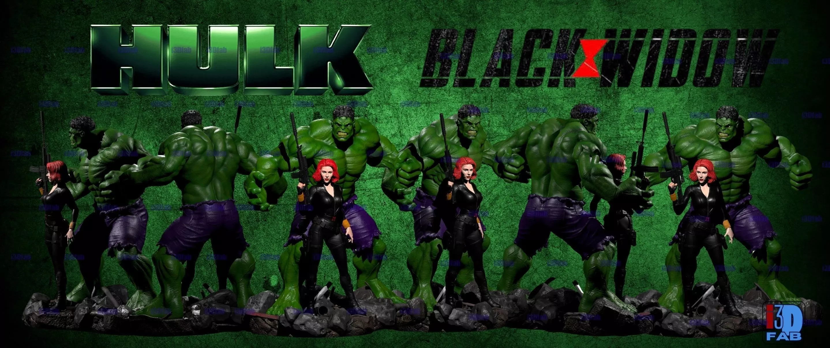Epic 3D Print STL Bundle Hulk and Black Widow Heroes Collection 3D print model_0