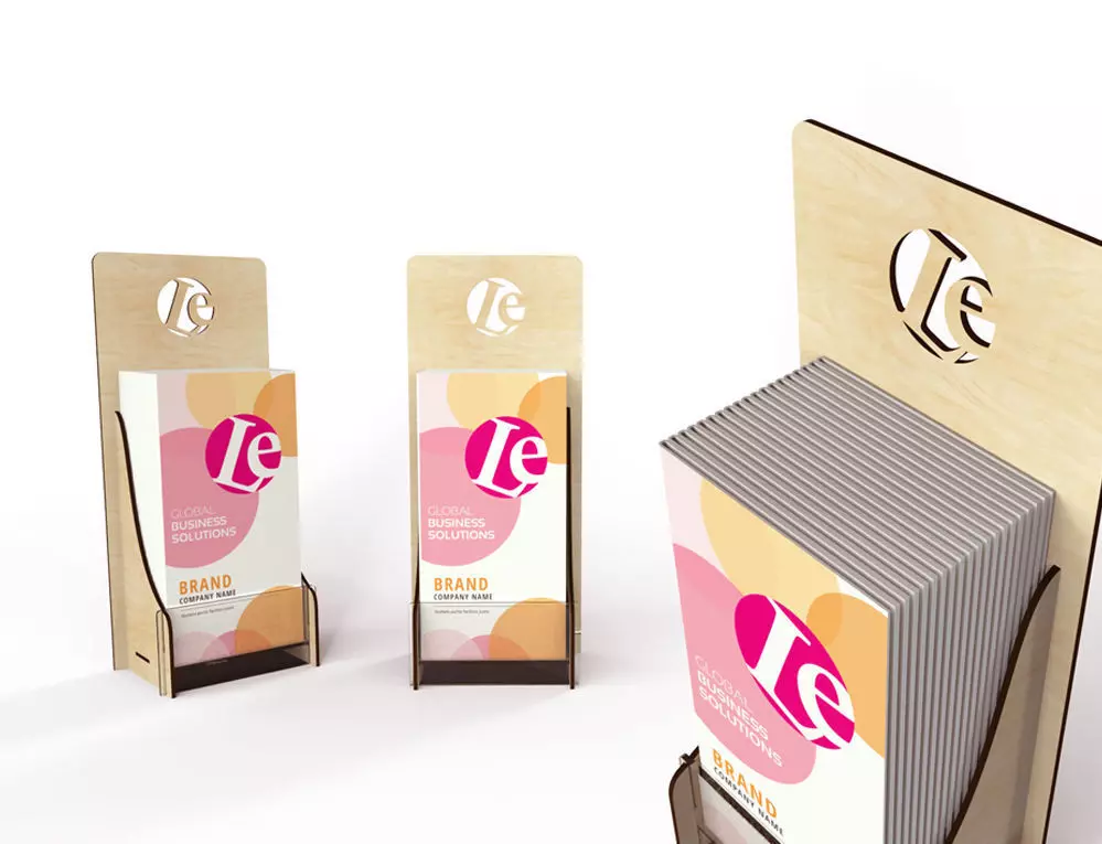 wooden display for handbills leaflets Free 3D model