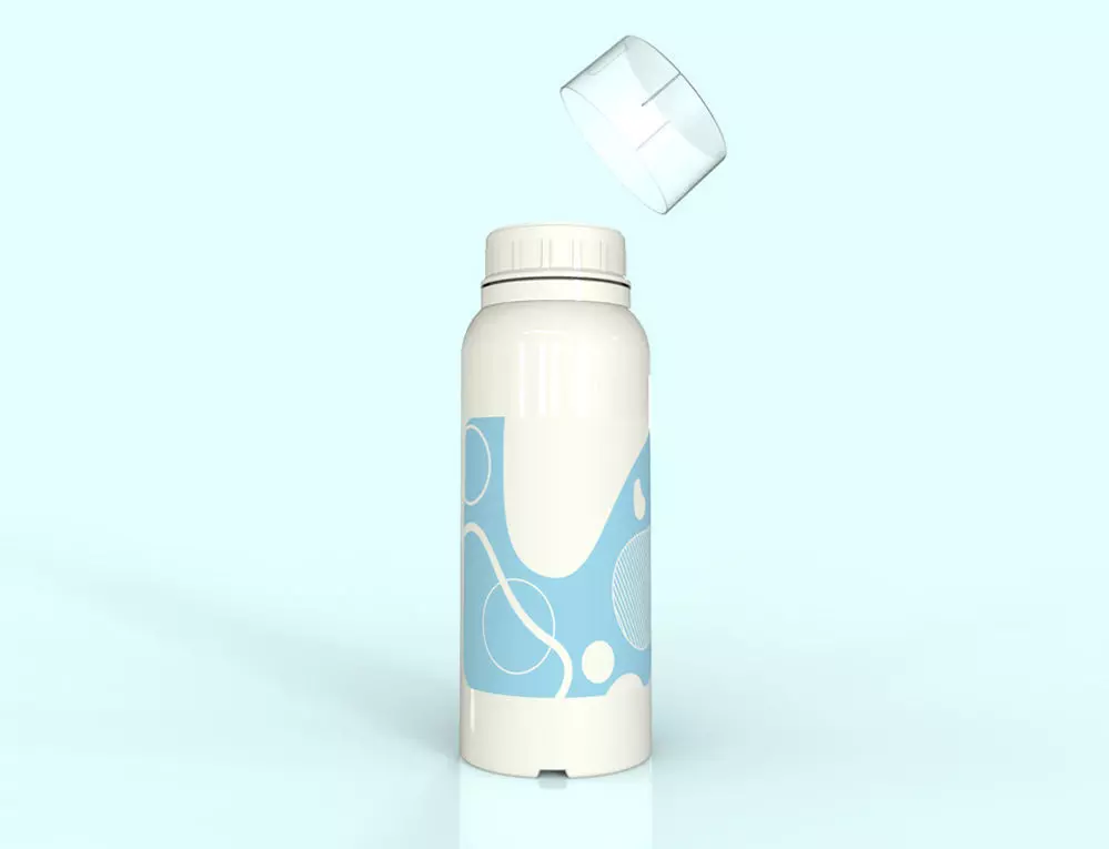 Large plastic bottle with measurig cup - generic package  3D model_0