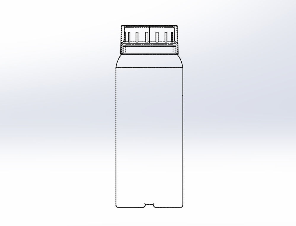 Large plastic bottle with measurig cup - generic package  3D model_1