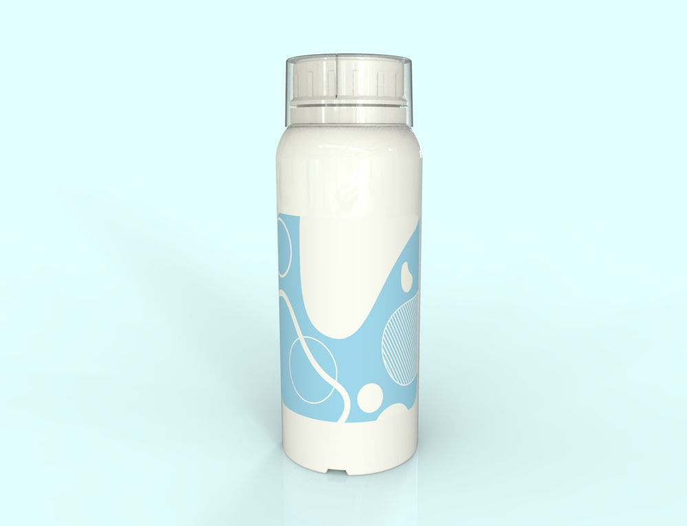 Large plastic bottle with measurig cup - generic package  3D model_2
