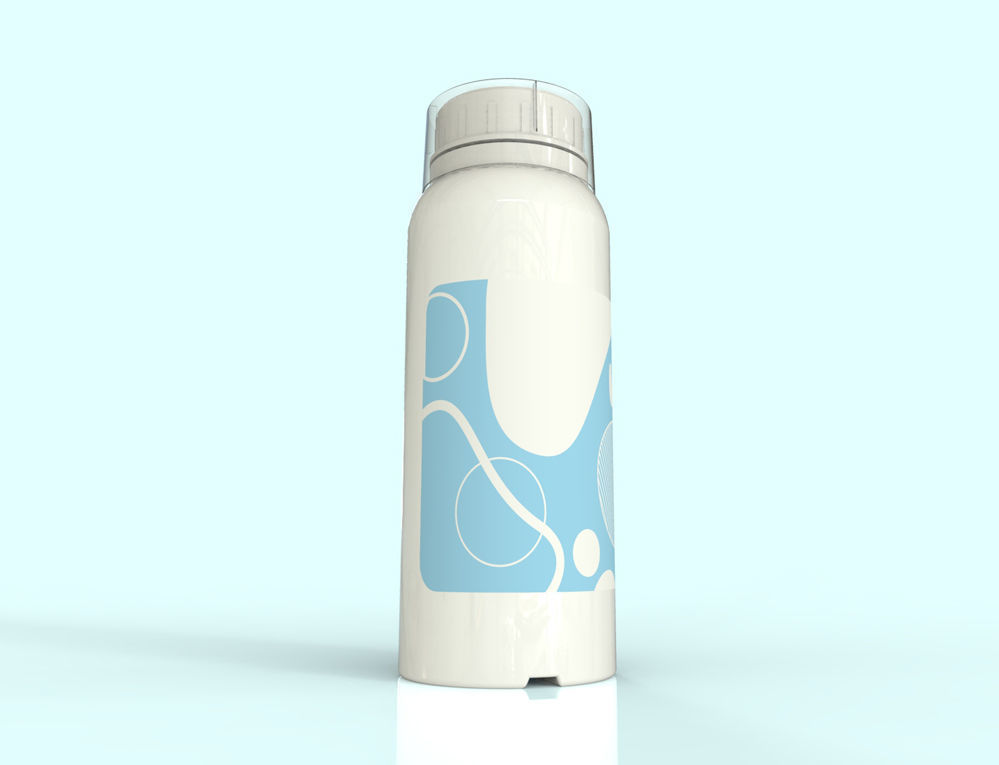 Large plastic bottle with measurig cup - generic package  3D model_3